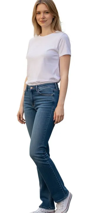 GAP Women's Bootcut Stretch Jeans in Medium Blue Wash thumbnail 1