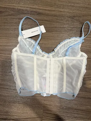 NWT Urban Outfitters Blue / White Corset Top thumbnail 3