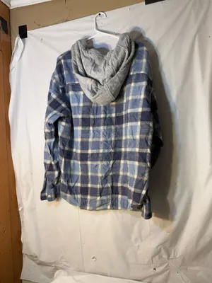 American Eagle hooded flannel shirt men’s size XL thumbnail 2