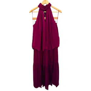 Banana Republic Womens‎ 2-Piece Satin Halter Top Maxi Skirt Set M Romantic Flowy thumbnail 4