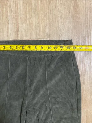 aerie Olive Green Wide Leg Corduroy Pants thumbnail 4