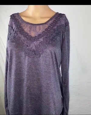 Long Sleeve Blouse Purple Size M thumbnail 9