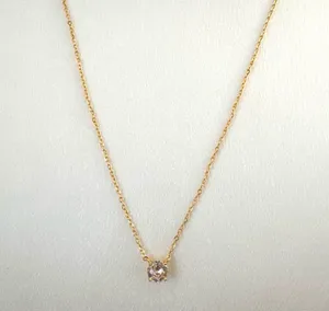 Adjustable Chain CZ Cubic Zirconia Pendant Necklace for Women thumbnail 1
