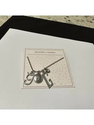 Melrose & Market Silver Tone Letter Initial G Charms Necklace NWT thumbnail 4