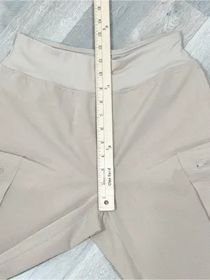 Sage Collective Textured Cargo Pocket Crop Pants Kahki Tan Small Utility Casual thumbnail 9