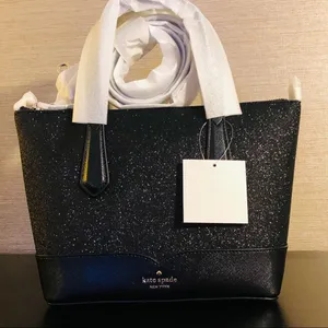 Kate Spade Black Glitter Tote Crossbody Satchel NWT thumbnail 7