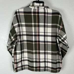 Madewell Flannel Bromley Plaid Shirt Womens Size XS‎ Green Cream Cotton Buttons thumbnail 7