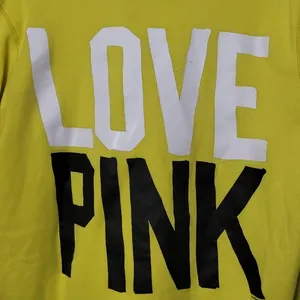 PINK - Victoria's Secret quarter zip yellow pullover sweatshirt sz Large thumbnail 3