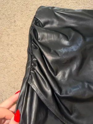 Cider Black Leather Mini Skirt thumbnail 2