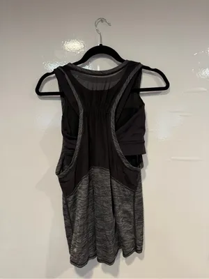 Gray‎ Marled Athletic Lululemon 2 in 1 Tank Top thumbnail 3