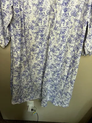 Lanz of Salzburg Cotton Flannel Tyrolean Purple Floral Cottagecore Nightgown thumbnail 4