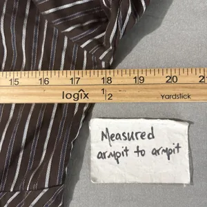 Apt. 9 Babydoll 90s Y2K 2000 Size Small Dark Brown Striped Button Up Shirt Office Siren thumbnail 8