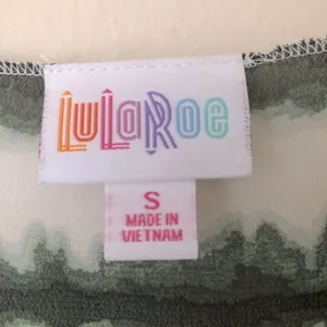 Lularoe Shirley women’s Kimono White With Green Tie Dye Sheer Chiffon Size S thumbnail 11