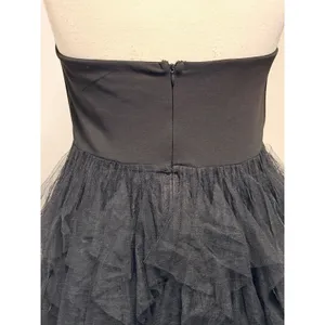 Faeriesty Maxi Dress Sz 1XL Black Lace Corset Tiered Tulle Gown‎ Goth Prom thumbnail 6