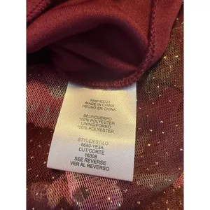 Y2k fairy whimsi bohoFloral Glitter Tulle Strapless Tiered Mini Dress BurgundY 9 thumbnail 6
