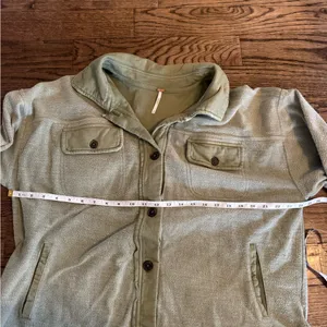 Free People Ruby Oversized Cotton Shaket XS Crunchy Granola Cottage Button Down thumbnail 5
