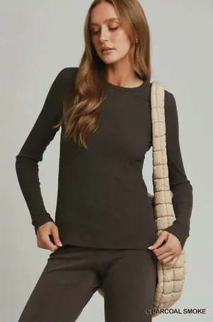 Umgee Brushed Rib Long Sleeve Top - Medium‎ thumbnail 1