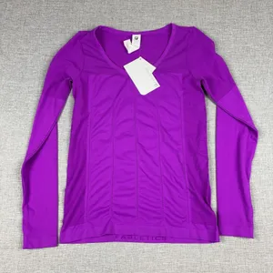 Fabletics‎ Delta Shirt Womens Medium Purple Long Sleeve V-Neck Moisture Wicking thumbnail 1