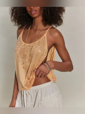 NWT Free People Ragabond Heirloom Tank - Sunburst Combo peach - Small thumbnail 3