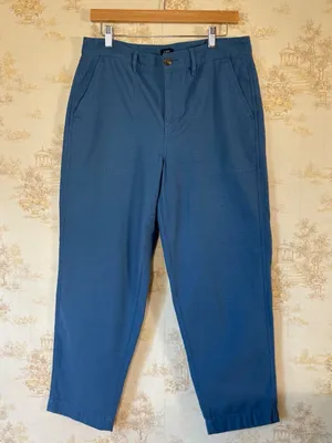 J. Crew Blue Cotton Utility Patch Pocket Camp Pants Preppy Size 10 thumbnail 2