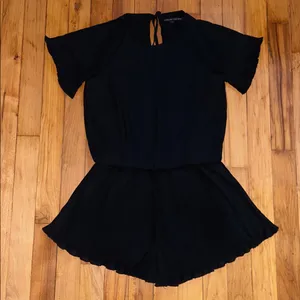 English Factory Short Sleeve Black Pleated Romper thumbnail 3