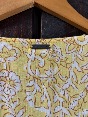 Billabong Yellow Floral Wrap Ruffle Dress Small thumbnail 8