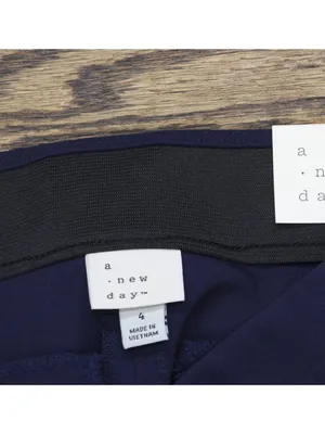 NWT A New Day High Rise Skinny Ankle Elastic Waist Pull On Pants Navy Blue 4 thumbnail 4