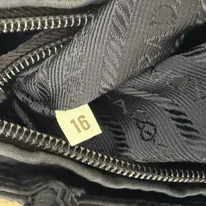 Rare Vintage Prada Nylon Embroidered Tote, Navy thumbnail 10