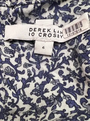 Derek Lam 10 Crosby Long Sleeve Mock Neck Blue Floral Print Mini Dress Size 6 thumbnail 9