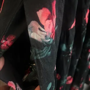 A New Day XL Y2k Fairy Whimsigoth Long Sleeve Dropped Waist Mini A-Line Dress -Black flora thumbnail 6
