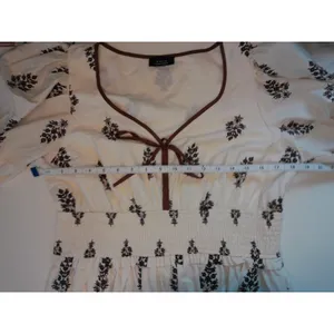 VICI Cream Brown‎ Floral Block Print Tiered Smocked Maxi Dress Size XL NWOT thumbnail 8
