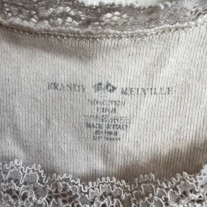 Brandy Melville Ivory Floral Cami Tank Top Bow‎ Accent Lace Trim Cotton thumbnail 4