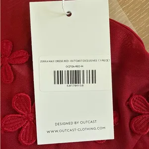 Outcast Clothing Maxi Dress Halter Neck Zerra Size M Red thumbnail 3