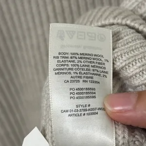 Aritzia Babaton Roger Sweater Size Small Merino Wool Gray Beige V Neck Luxury thumbnail 11