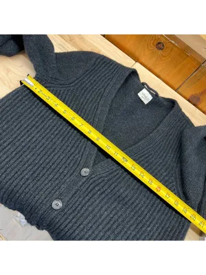 Wilfred Ribbed Black Wool-Blend Button-Up Cardigan Sweater Size Medium Classic thumbnail 10
