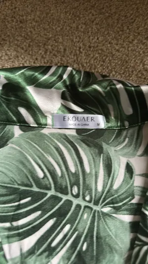 Ekouaer Pajama Set Satin Palm tree medium thumbnail 5