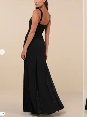 LULU's Sexy Lace FLowy Prom Wedding Modern Chic Mermaid Maxi Dress thumbnail 3