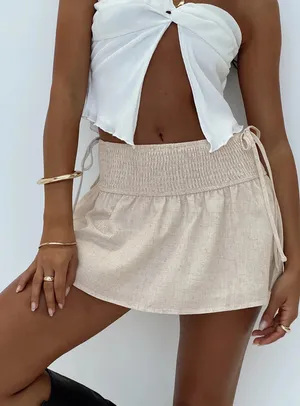 Princess Polly Linen Mini Skirt thumbnail 1