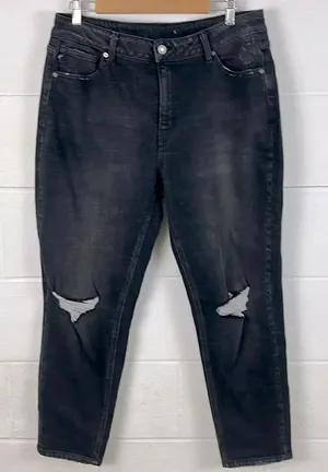 KanCan high rise faded black relaxed fit skinny jean thumbnail 1