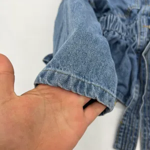 Drop Shoulder Denim Jacket Coat Trench Cardigan Blouse Loose Slim Waist thumbnail 6