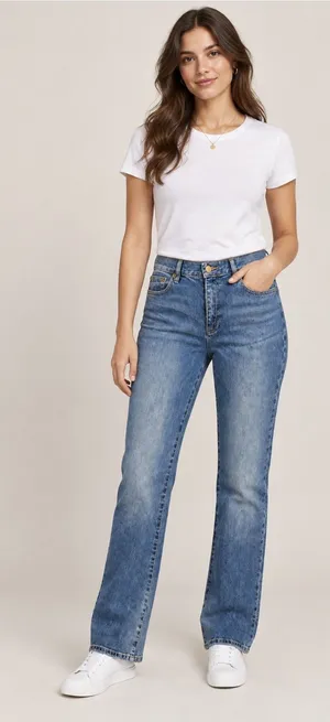 NWT Lauren Ralph Lauren Blue Straight-Leg Jeans Women’s 8 thumbnail 1