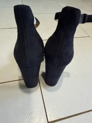 Tacones Nine West punta fina ankle strap negro gris talla 8M elegantes thumbnail 3
