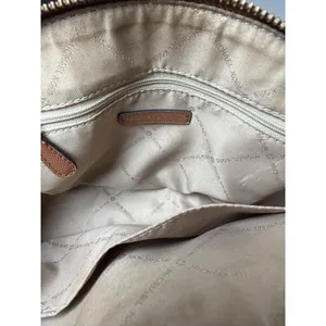 Michael Kors Dome Crossbody‎ Bag Saffiano Leather Tan Acorn Gold Chain thumbnail 4