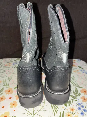 Justin Women’s Black Leather Western Boots US Size 7.5 thumbnail 4