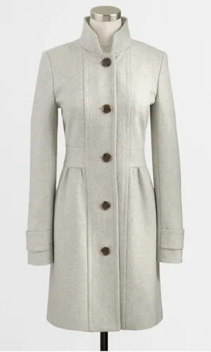 J.Crew Factory Skirted Dress Coat Heather Cloud 2 thumbnail 1