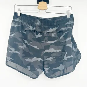 Athleta Womens Camo Printed‎ Mesh Racer Run Shorts Sporty Athletic Black Size M thumbnail 7