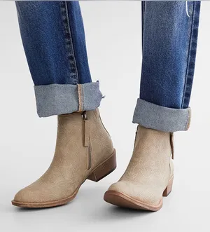 Very G Floral Embossed Ankle Booties in Stone Size 8 thumbnail 1