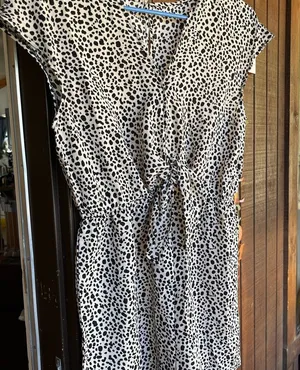 Stylish Black and White Polka Dot Dress thumbnail 1