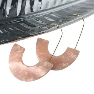 Soft Pink Resin Drop Earrings thumbnail 3