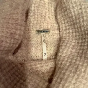Free People Sidewinder Wool Sweater 100% Wool Turtleneck Beige XS thumbnail 3